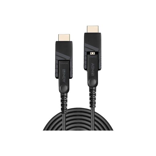 Lindy 20m Hybrid Copper/Fiber Optic HDMI Cable with Ethernet Kit