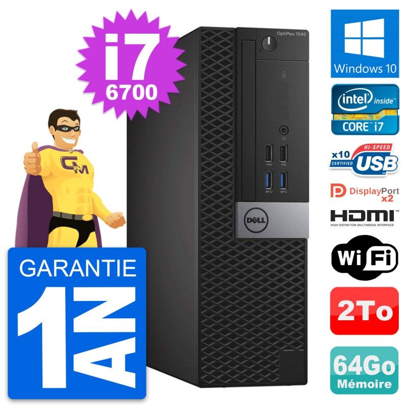 Dell OptiPlex 7040 SFF - Core i7, 64GB RAM, 2TB HDD, Windows 10