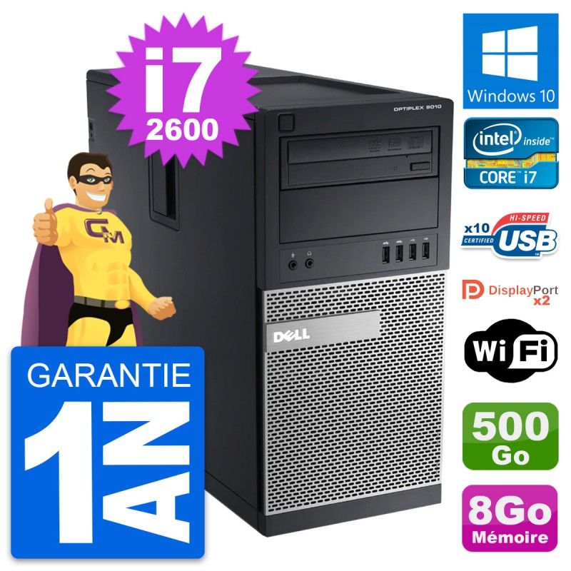 Dell OptiPlex 9010 Desktop PC - Intel i7-2600, 8GB RAM, 500GB HDD, Windows 10, WiFi