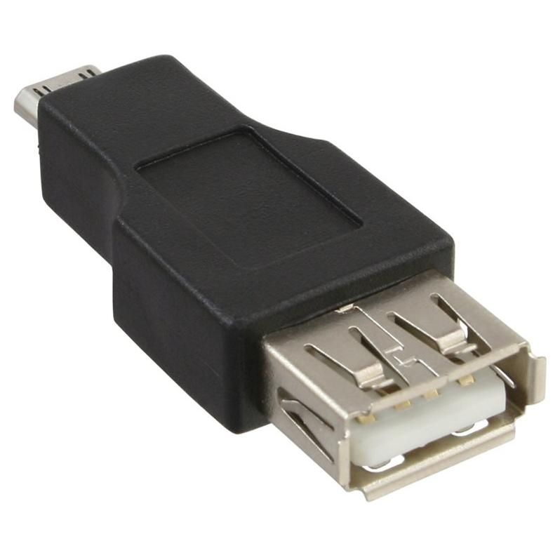 INTOS ELECTRONIC USB Adapter - Micro-USB to USB Type-B (Male to Female) - USB 2.0 - Black