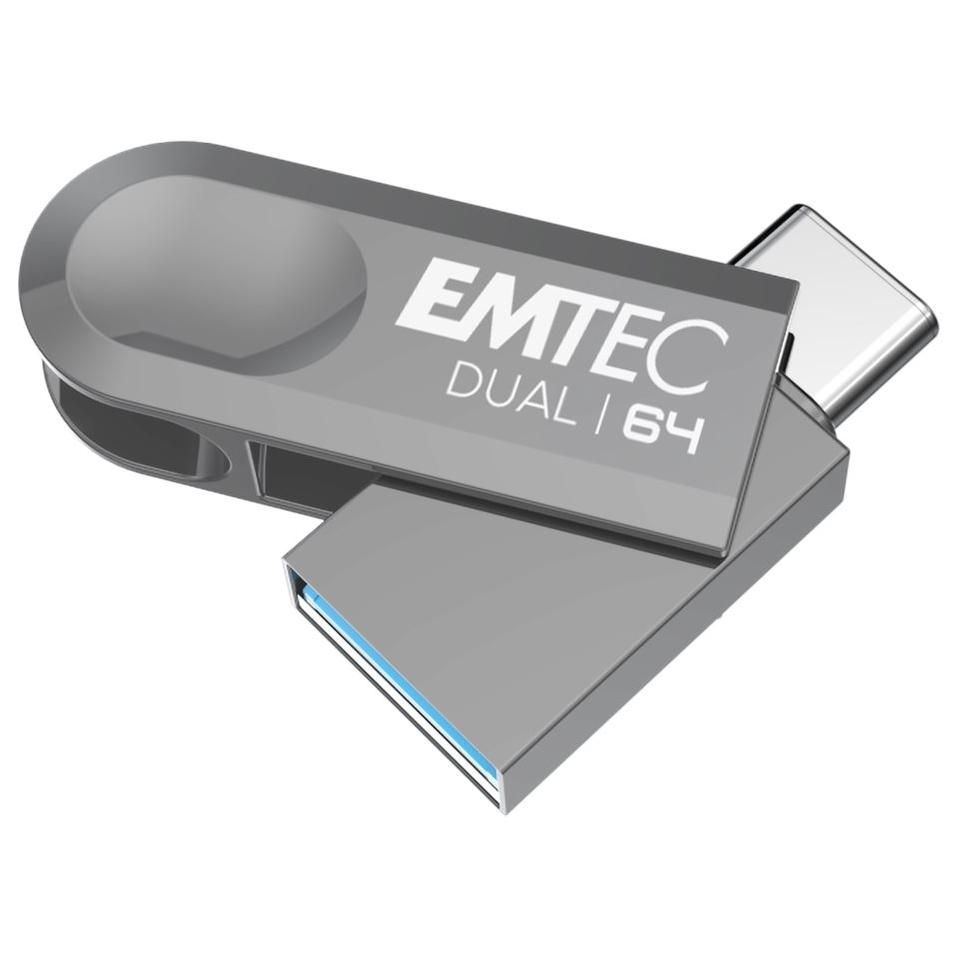 Dexxon EMTEC Dual D280 - 64GB USB Drive - USB 3.2 Gen 1/USB-C
