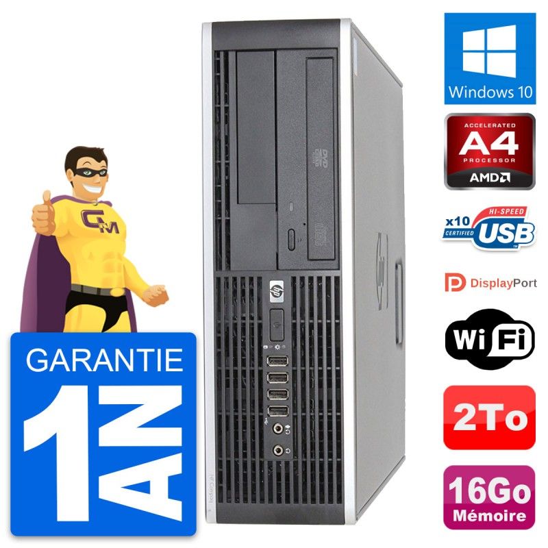 HP 6305 Pro SFF Desktop PC - AMD A4-5300B, 16GB RAM, 2TB HDD, Windows 10, WiFi