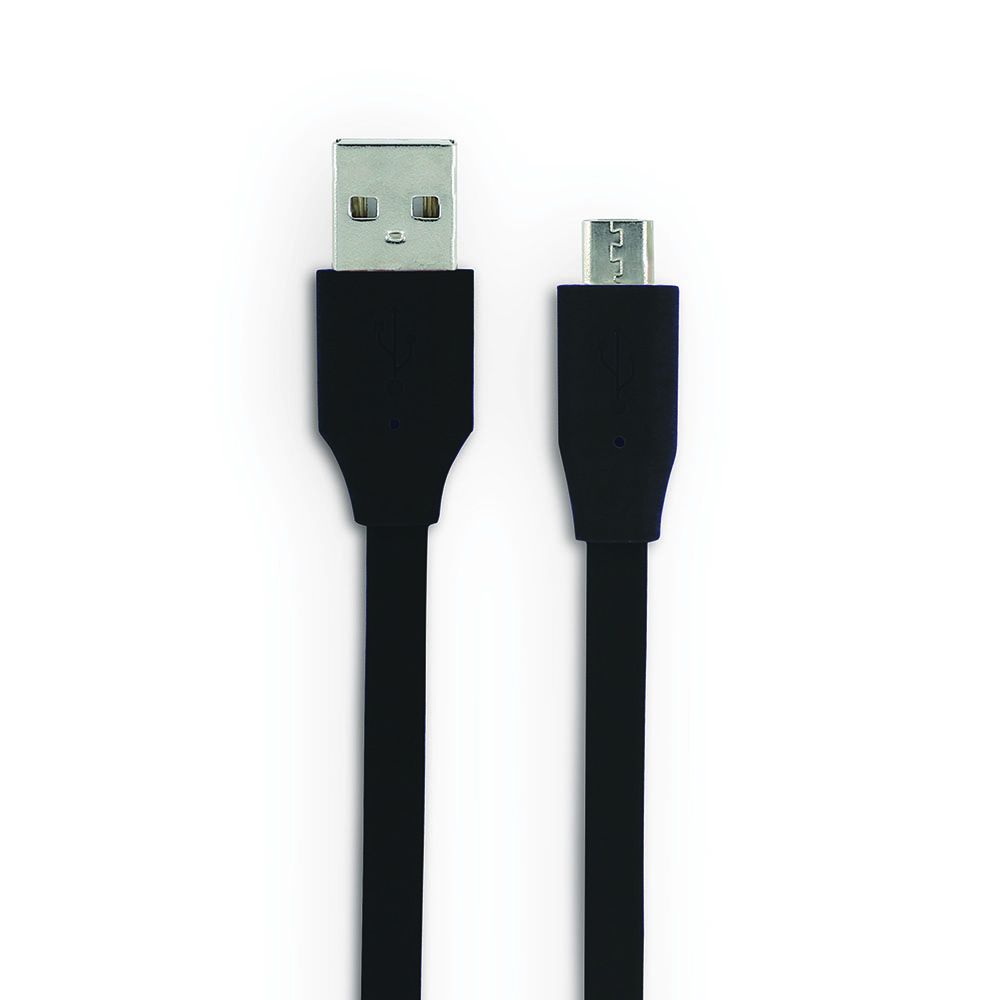 Mooov Micro USB to USB-A Flat Cable 3m - Black