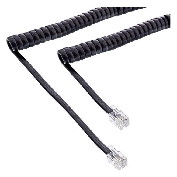 INTOS ELECTRONIC Spiral Handset Cable - 2m - Black