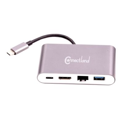 Connectland USB Type-C to HDMI, RJ45, USB 3.0 A, Type-C Adapter
