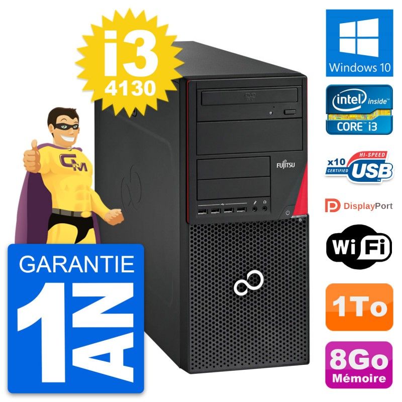 Fujitsu Esprimo P720 Intel i3-4130 8GB RAM 1TB HDD Windows 10 Wi-Fi Desktop PC