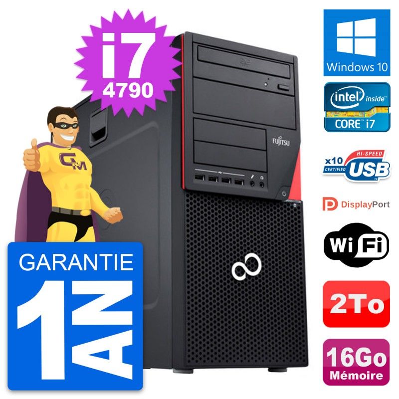 Fujitsu Esprimo P720 Desktop Computer - Intel i7-4790, 16GB RAM, 2TB HDD, Windows 10, WiFi