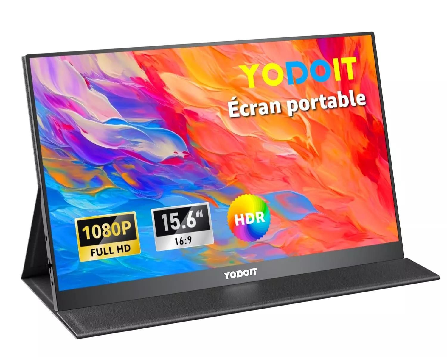 Yodoit Portable Monitor 15.6" FHD IPS 100% SRGB Display with HDMI & USB-C