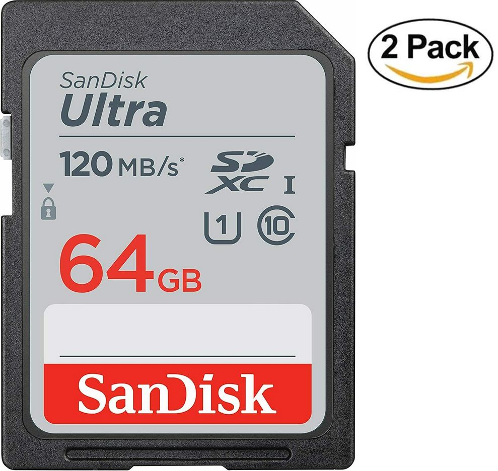 Carte mémoire SanDisk Ultra 64 Go (classe 10, UHS-I, jusqu'à 120 Mo/s)