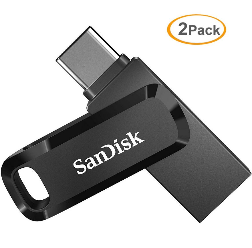 SanDisk Ultra 64GB Dual-Connect USB Drive for USB-C Devices (2-Pack)