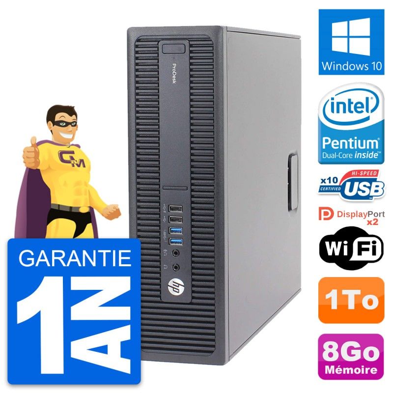 HP ProDesk 600 G2 Mini PC - Intel Pentium G4400, 8GB RAM, 1TB HDD, Windows 10, WiFi
