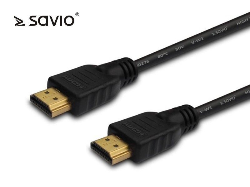 SAVIO CL-06 - HDMI Cable with Ethernet - Male to Male HDMI - 3m - Shielded - Black