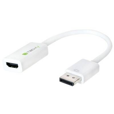 Adaptador de vídeo IC Intracom - DisplayPort macho a HDMI hembra - 15 cm - Blanco - Soporta 4K