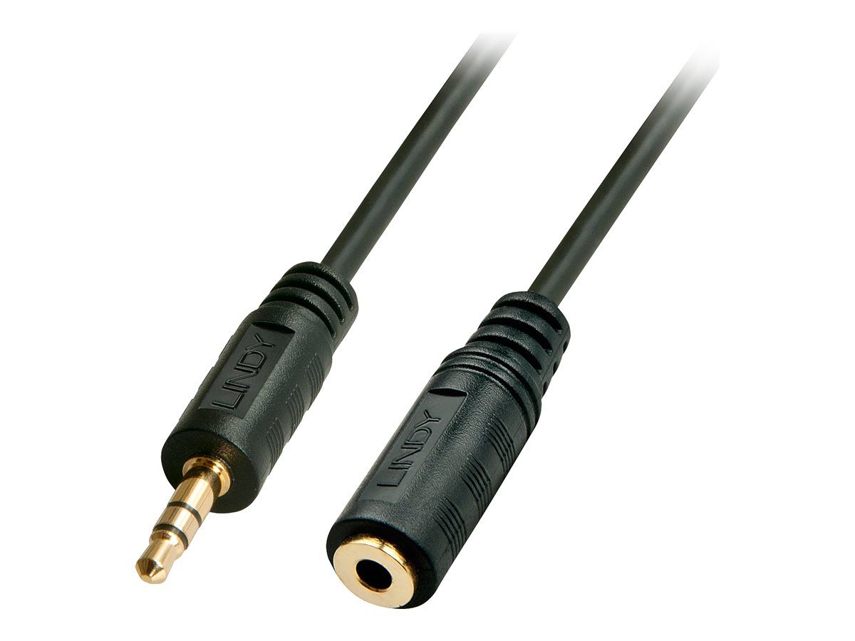 Lindy Premium Audio Cable Extension - 0.08mm² - 10m - Stereo Mini-Phone 3.5mm Male to Female - Black