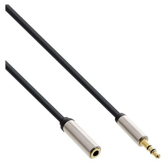 INTOS ELECTRONIC Audio Cable Extension - 3.5mm Stereo Female to Male - 1m - Black