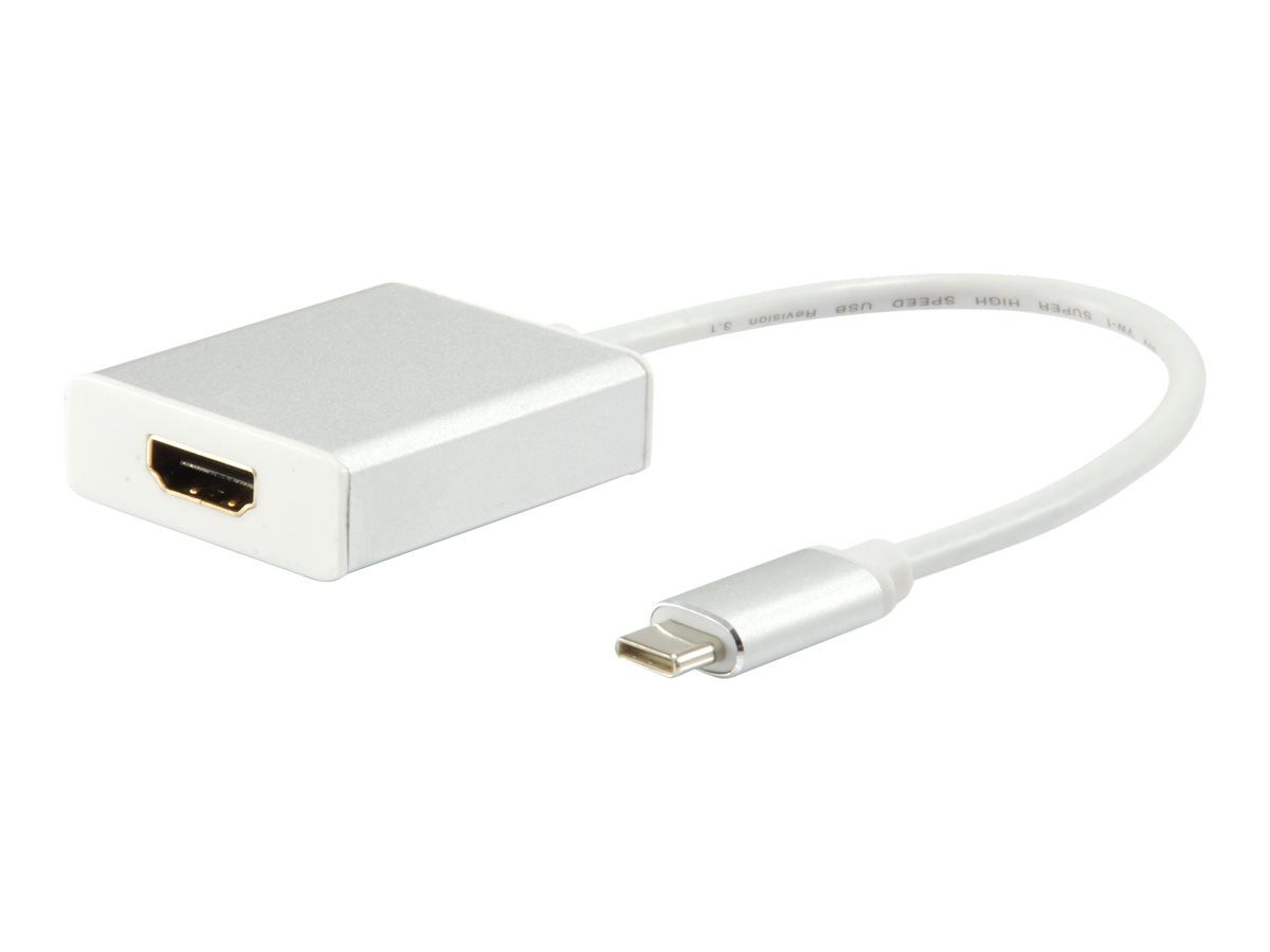 Adaptador de audio/video Digital Data Communications - Conector USB-C macho de 24 pines a HDMI hembra - 15 cm - Compatible 4K