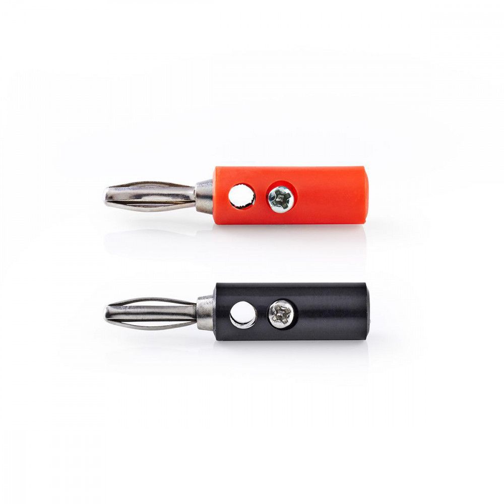 Kit de connecteur audio Nedis - Prise banane mâle - Noir, Rouge