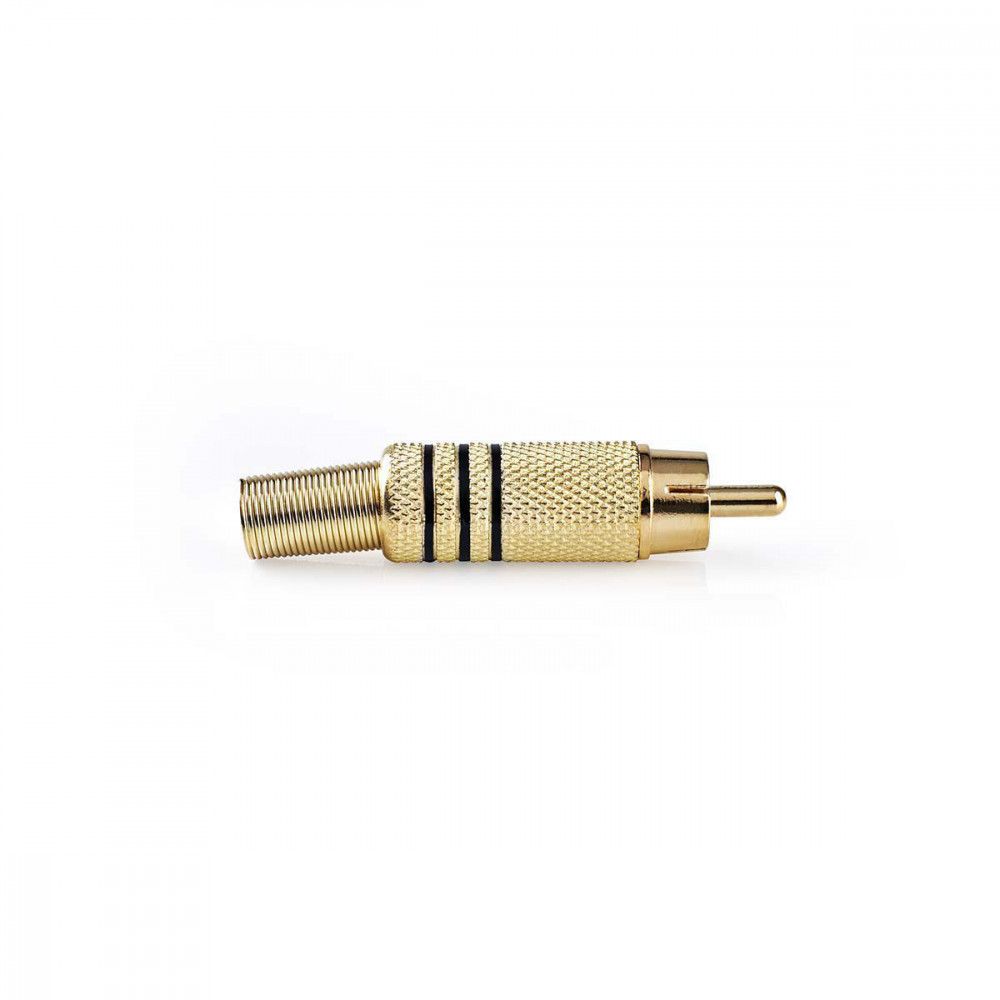 Conectador de audio Nedis - RCA masculino - Negro, Oro (paquete de 10)