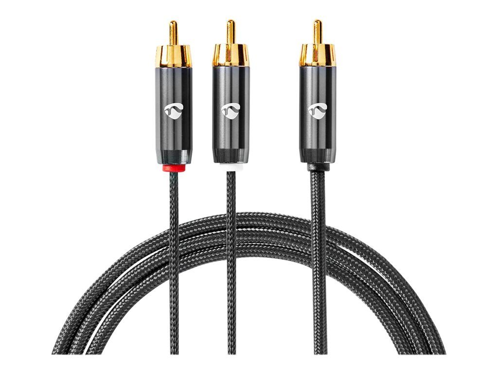 Nedis Subwoofer Cable - 3m, Bronze, Round RCA Male to Male
