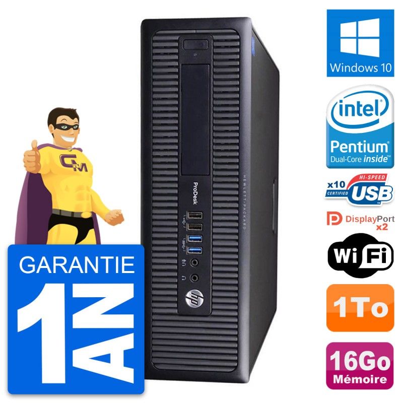 HP ProDesk 600 G1 SFF PC - Intel Core i3-4170, 16GB RAM, 1TB HDD, Windows 10, WiFi