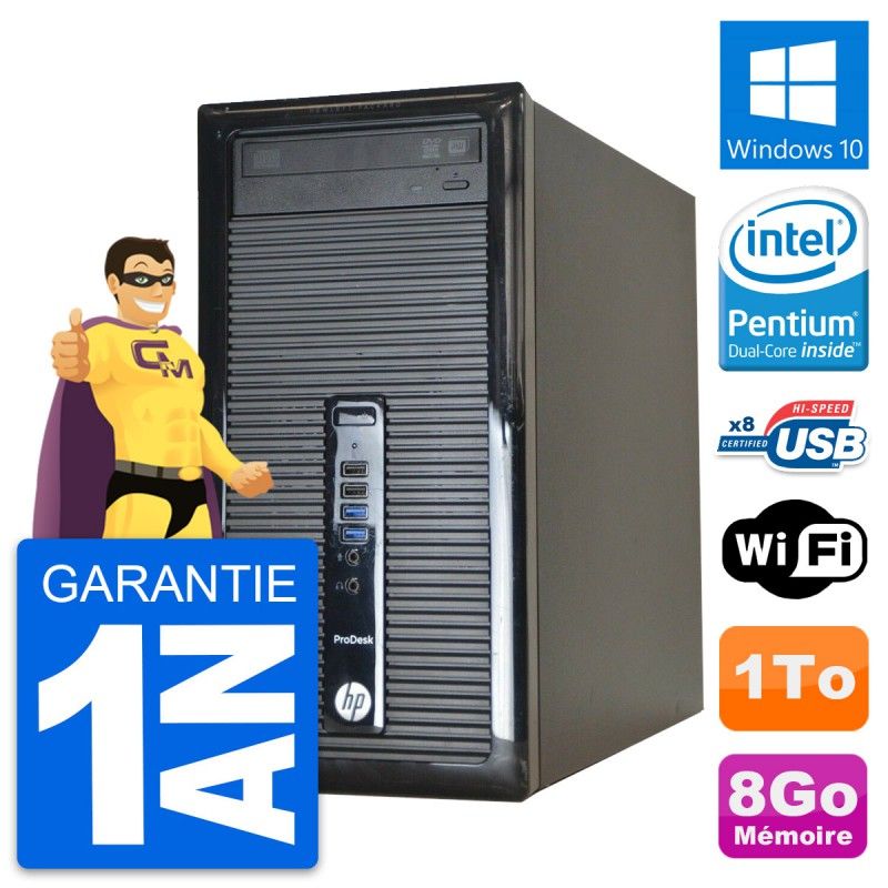 HP ProDesk 400 G1 Desktop PC - Intel Core i3-4170, 8GB RAM, 1TB HDD, Windows 10, WiFi