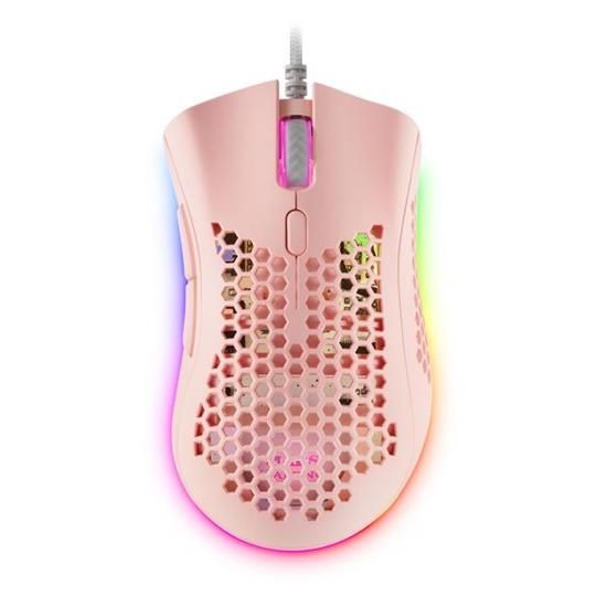 ANIMA MARS Gaming MMEX - Right-Handed Premium Gaming Mouse - 7 Buttons - Wired - USB - Pink