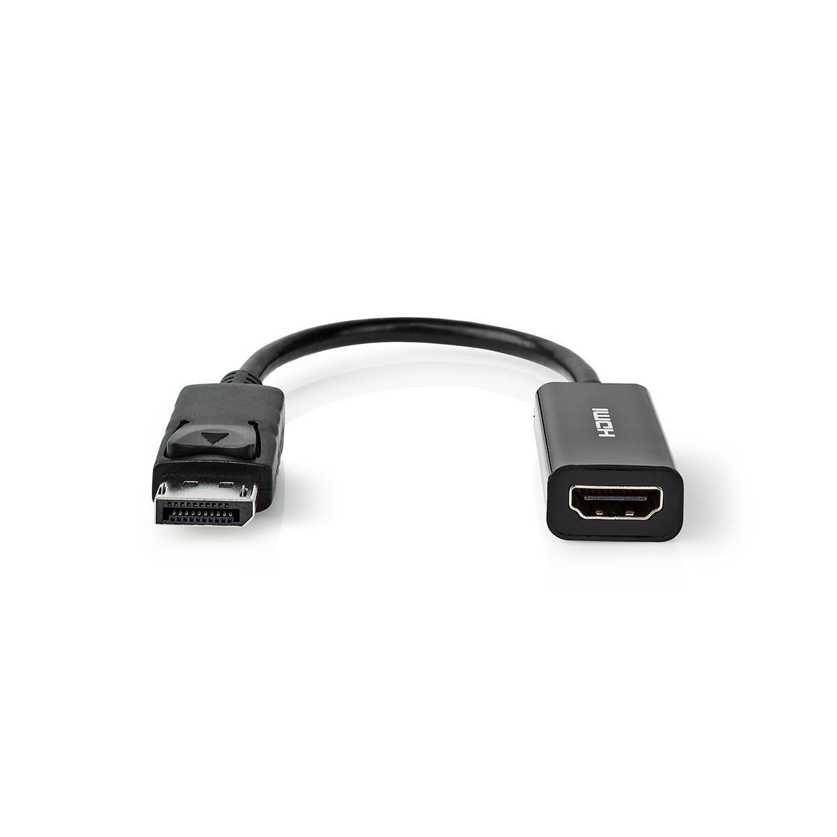 Nedis DisplayPort to HDMI Adapter Cable, 0.2m Black