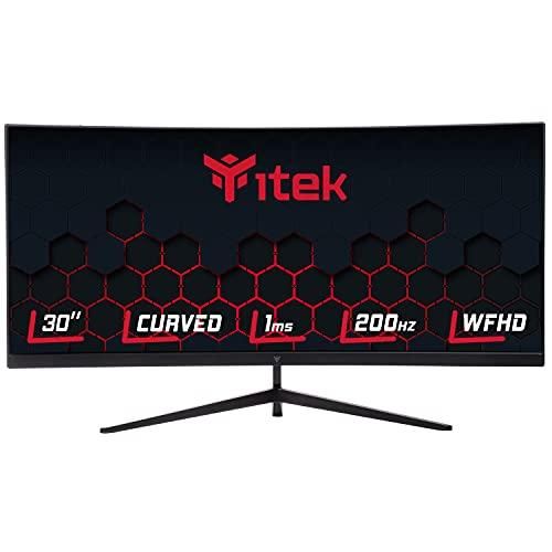 Écran iTek GGC 30 pouces courbé, 2560x1080 WFHD UltraLarge, VA, 200Hz, 21:9, 1ms MPRT, HDMI x3, DP, Audio, HDR Prêt