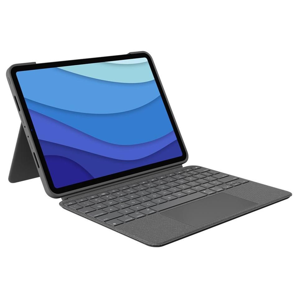 Logitech Combo Touch - Clavier et étui avec trackpad - rétroéclairé - Connecteur intelligent Apple - QWERTY - Italien - Gris Oxford - pour Apple 11 pouces iPad Pro (tous les modèles)
