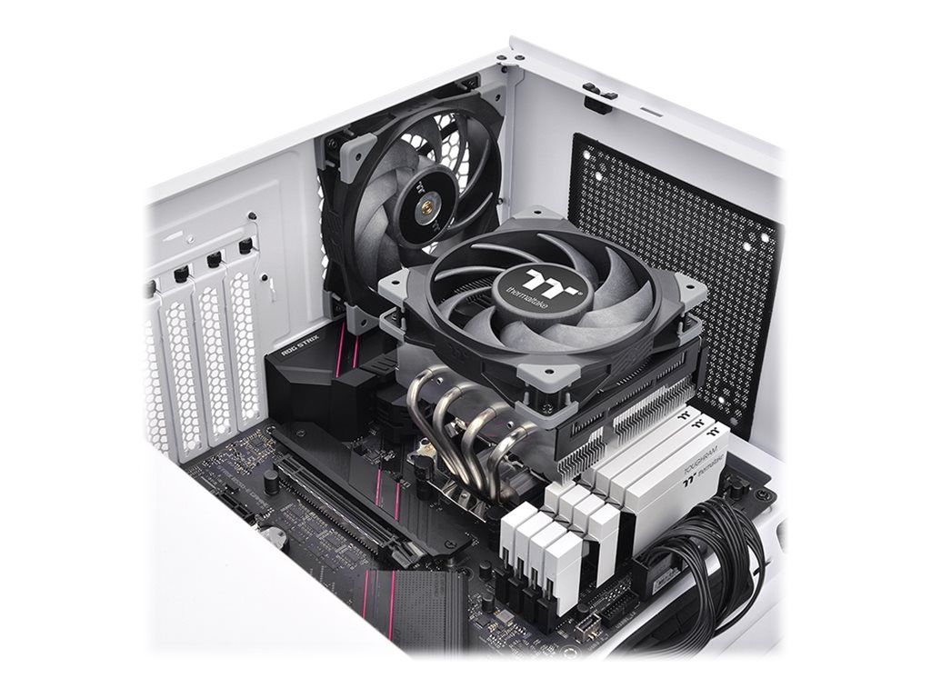 Thermaltake TOUGHAIR 110 CPU Cooler - (Suitable for: LGA1156, AM2, AM2+, AM3, LGA1155, AM3+, FM1, FM2, LGA1150, LGA1151, AM4, LGA1200) - Aluminum - 120mm