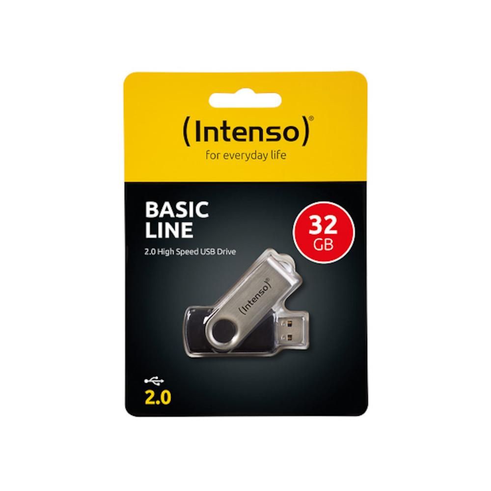 Intenso Basic Line USB Flash Drive - 32GB - USB 2.0 - Silver Black