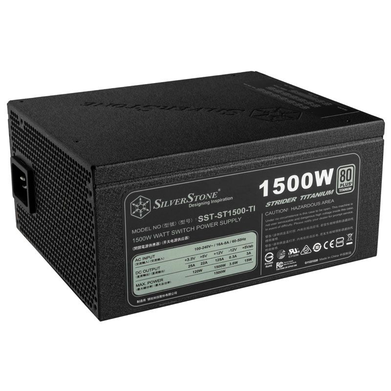 Silverstone SST-ST1500-TI v1.1 80 PLUS Titanium Power Supply, Modular - 1500W