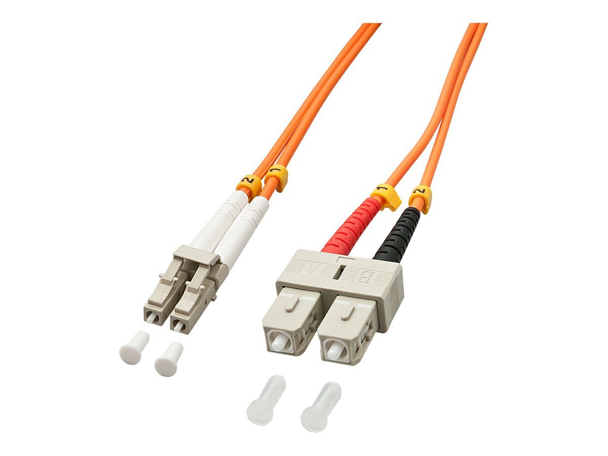 Lindy Multi-Mode SC to LC Duplex Fiber Optic Cable, 2m