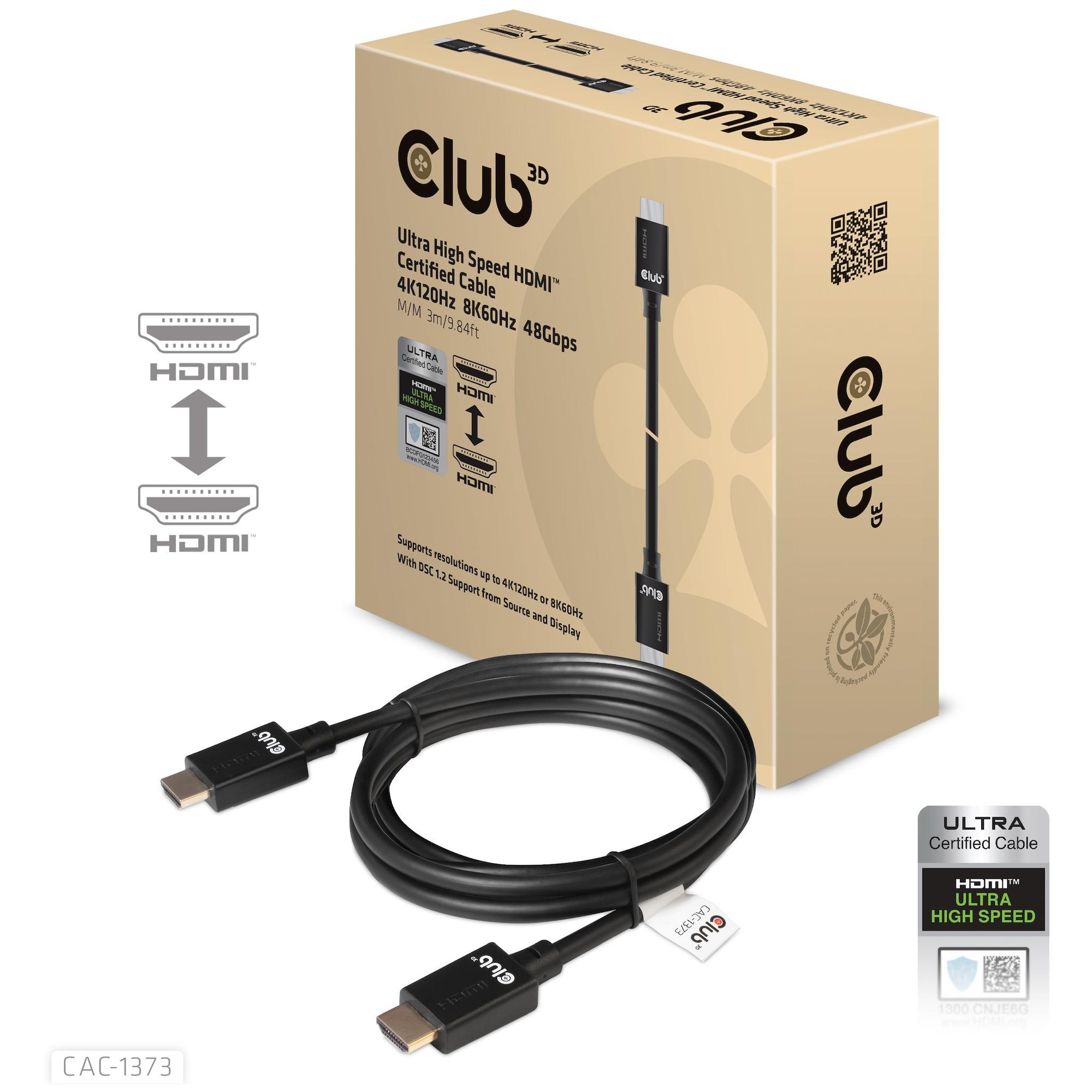 Cable HDMI Club 3D 3 m - Negro