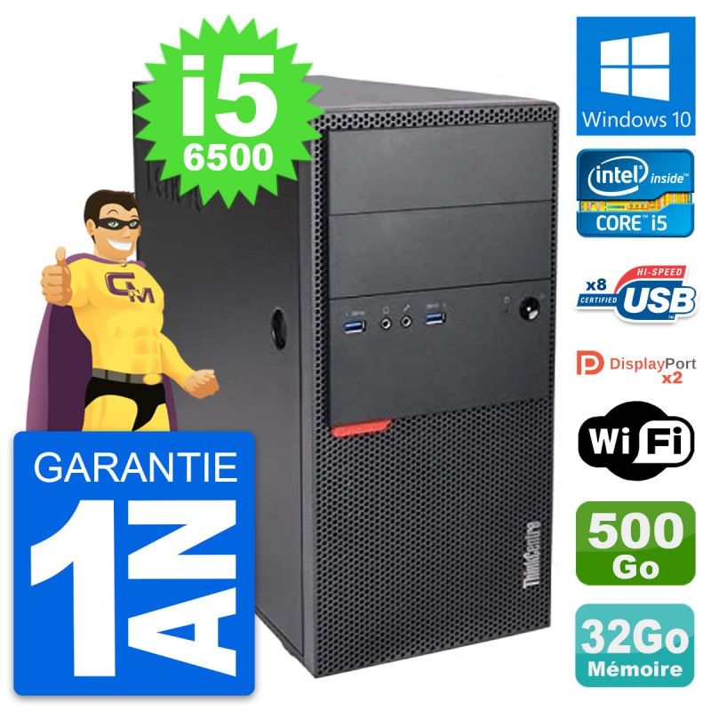 Lenovo ThinkCentre M900 Desktop PC - i5-6500, 32GB RAM, 500GB Storage, Windows 10, Wifi