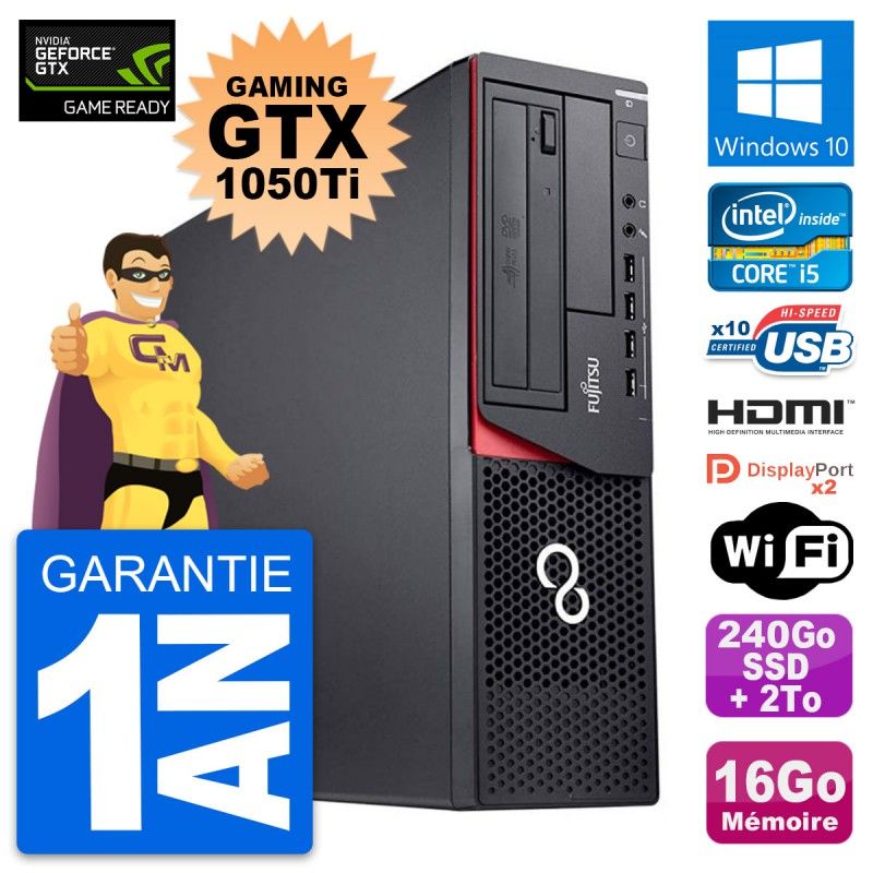 Fujitsu E920 DT Gaming PC - GTX 1050Ti, i5-4570, 16GB RAM, 240GB SSD + 2TB HDD