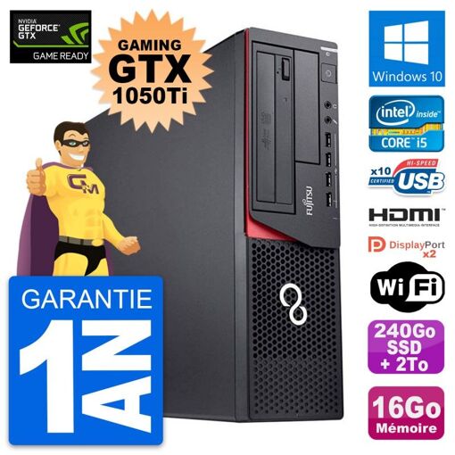 PC de escritorio Fujitsu E920 Gaming - GTX 1050Ti, i5-4570, 16GB RAM, 240GB SSD + 2TB HDD
