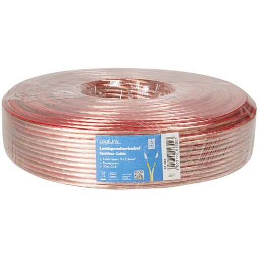 Câble de haut-parleur 2direct - 2,5 mm² - 50 m - Transparente