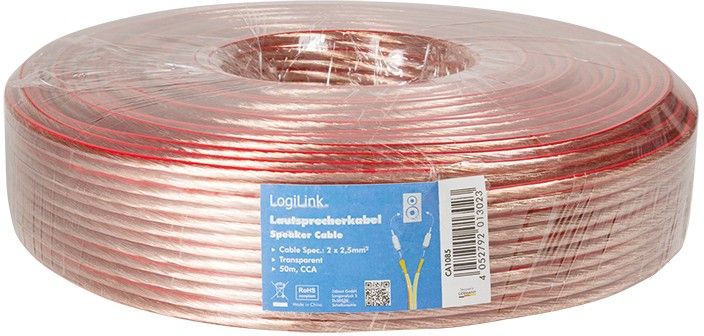 Cable de altavoces 2direct - 2,5 mm² - 50 m - Transparente