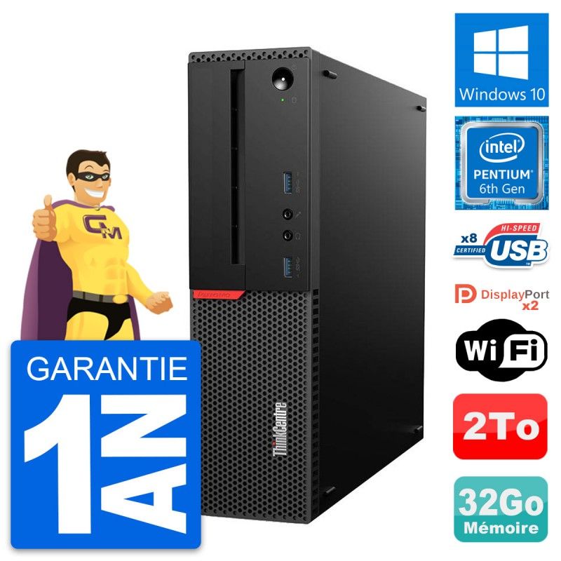 Lenovo ThinkCentre M800 SFF Desktop - Intel Core i5-4400, 32GB RAM, 2TB Storage, Windows 10, WiFi