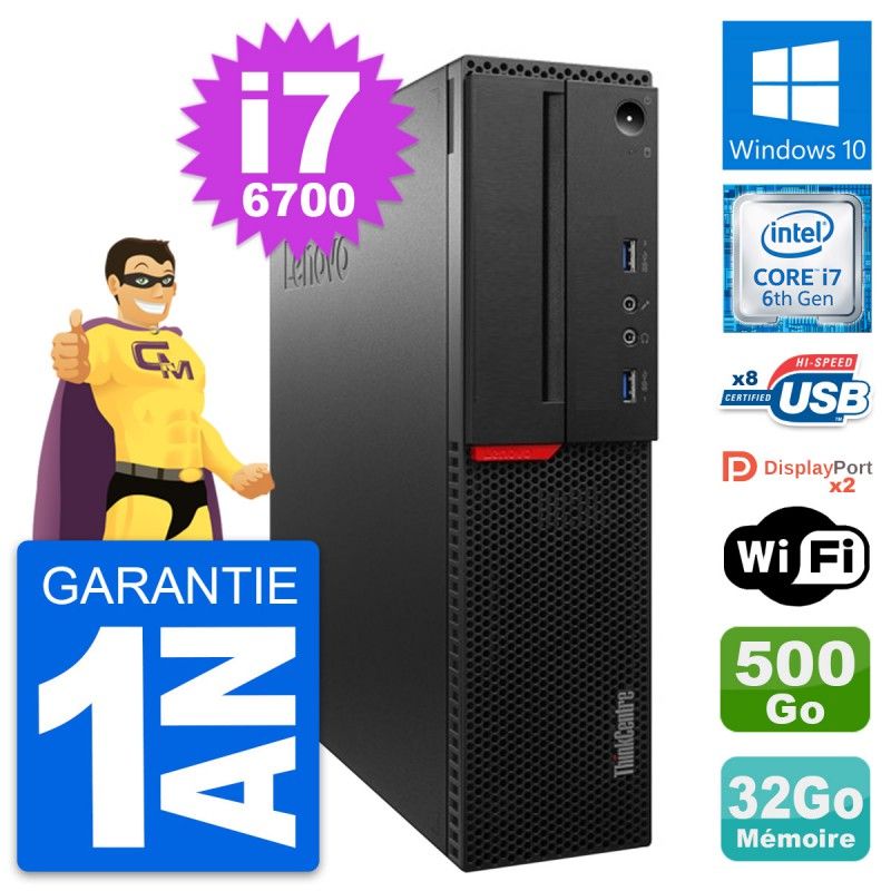 Lenovo ThinkCentre M800 SFF i7-6700 32GB RAM 500GB SSD Windows 10 WiFi