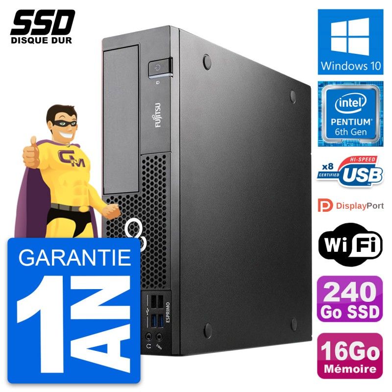 Fujitsu Esprimo D556 DT Computer - Intel G4400, 16GB RAM, 240GB SSD, Windows 10, WiFi