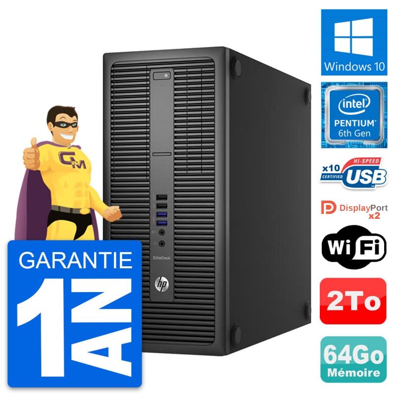 HP EliteDesk 800 G2 Desktop PC - Intel Core i5-4400, 64GB RAM, 2TB HDD, Windows 10, WiFi