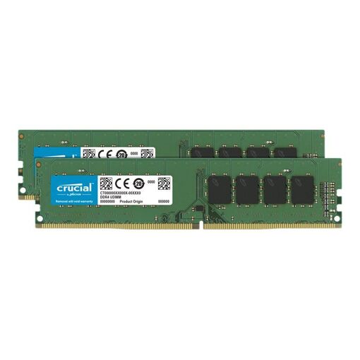 Kit de memoria Micron Technology DDR4 de 16 GB (2 x 8 GB) - 3200 MHz, 288 pines DIMM, CL22, 1.2 V, sin buffer, no ECC