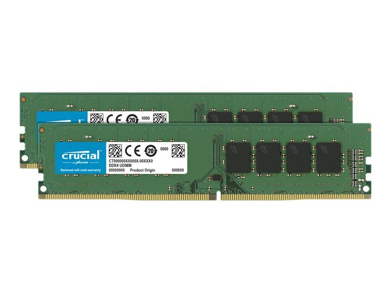 Micron Technology DDR4 16GB Kit (2 x 8GB) - 3200MHz, 288-Pin DIMM, CL22, 1.2V, Unbuffered, Non-ECC