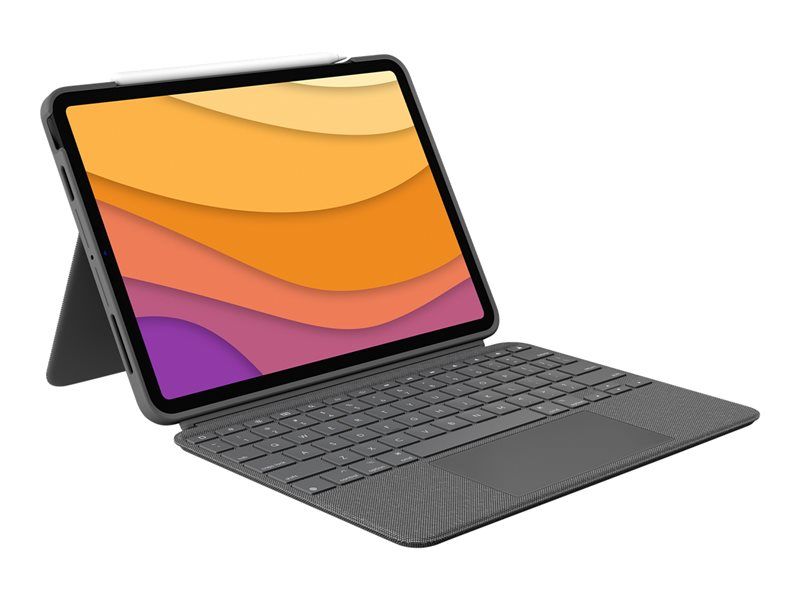 Logitech Combo Touch - Teclado y funda con trackpad integrado, retroiluminación - Conector inteligente de Apple - QWERTY estadounidense - Gris Oxford - Para iPad Air de 10,9 pulgadas (4ª y 5ª generación)