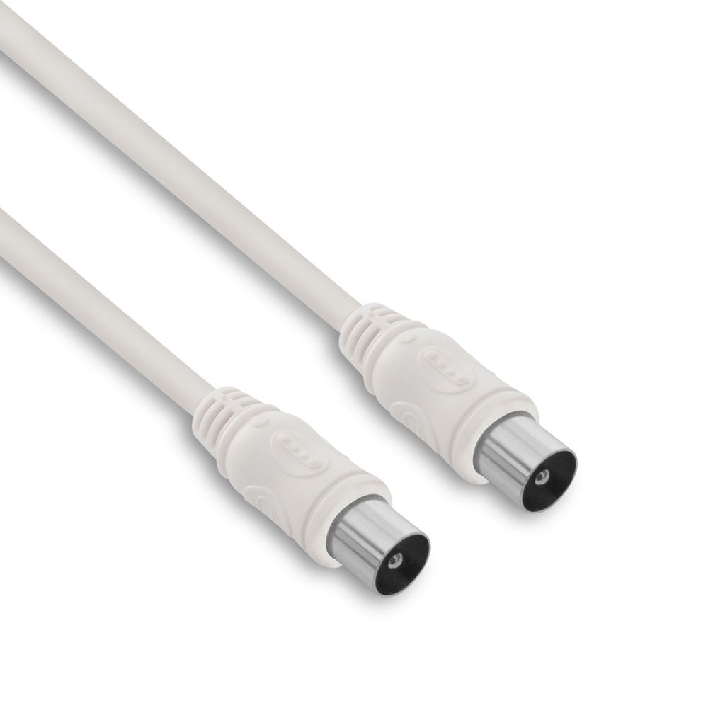 Metronic Coaxial TV Cable 9.52mm Male/Male, 2m - White