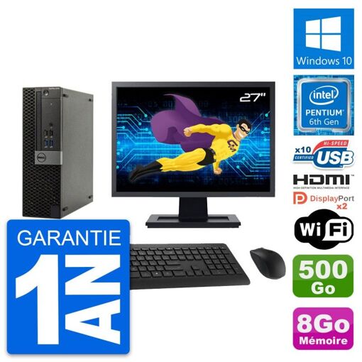 Computadora de escritorio Dell OptiPlex 5040 SFF - Pantalla de 27'', Procesador Intel G4400, 8GB de RAM, Disco duro de 500GB, HDMI