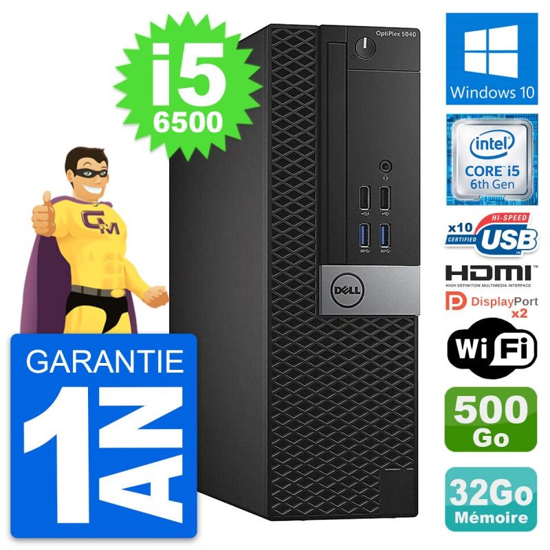 Dell OptiPlex 5040 SFF PC - Intel Core i5, 32GB RAM, 500GB HDD, HDMI, WiFi