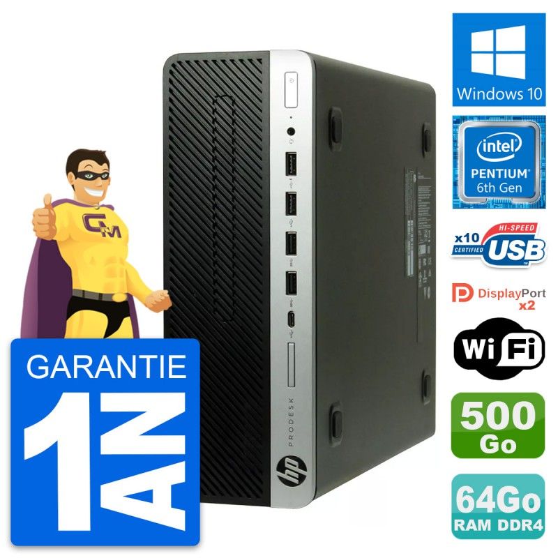HP ProDesk 600 G3 SFF Computer - Intel Core i5-4400, 64GB RAM, 500GB HDD, Windows 10, WiFi